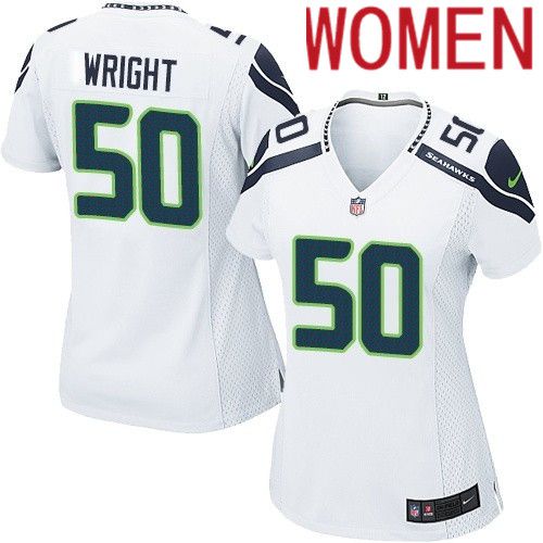 Women Seattle Seahawks 50 K.J. Wright Nike White Game NFL Jersey